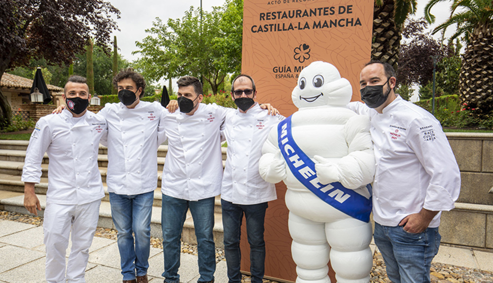 En la foto, las dos estrellas Michelin de Sigüenza y las de Illescas, Cuenca y Talavera