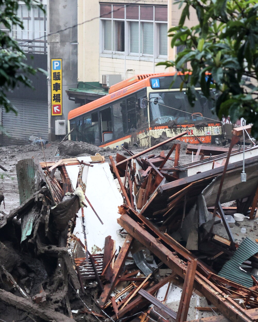 Mudslide triggered torrential rain left 20 people missing in Atami, Shizuoka Prefecture  / JIJI