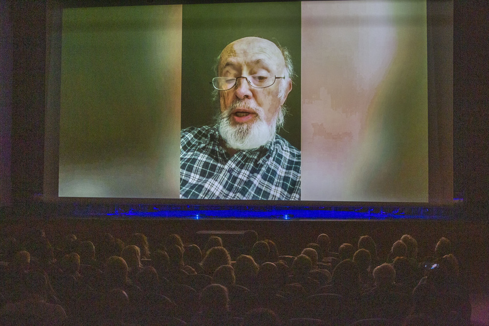 Varios momentos de la velada en memoria de Paco García Marquina celebrada en el Teatro Moderno.
