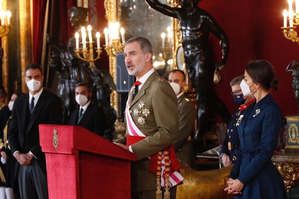 Archivo - El Rey Felipe VI y la Reina Letizia durante la Pascua Militar 2022  / CASA S. M. EL REY