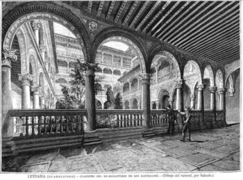 El claustro del Monasterio de Lupiana (8 de abril de 1884)