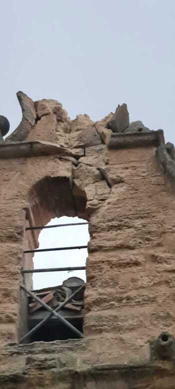 Un rayo causa daños en la ermita de la Soledad de Romancos