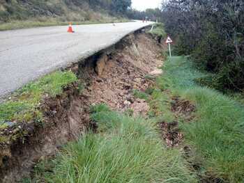Diputación actúa en seis carreteras tras las intensas lluvias