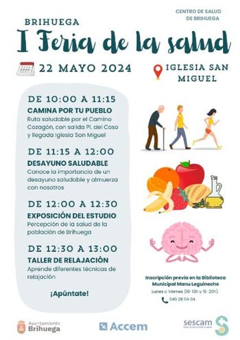 Brihuega celebrará el 22 de mayo su I Feria de la salud